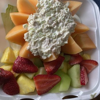 Cafe Romeo - Stuffed Cantaloupe with Chicken Salad - Breakfast & Brunch Near Me - Romeoville, Illinois