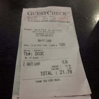 Kami Buffet & Grill - Lunch for 2. $9.99 for lunch - Buffets Near Me - Rosemead, California