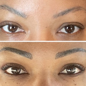 Brows Embroidered - Brows before and after - Permanent Makeup Near Me - Brentwood, California