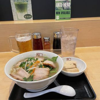 Kitakata Ramen Ban Nai - Hoffman Estates - Mixed Boiled Vegetable Shio Ramen, Seasoned Tofu 5pcs, Asahi, and the 3 table seasonings. - Ramen Near Me - Hoffman Estates, Illinois Kitakata Ramen Ban Nai - Hoffman Estates - Mixed Boiled Vegetable Shio Ramen, Seasoned Tofu 5pcs, Asahi, and the 3 table seasonings. - Ramen Near Me - Hoffman Estates, Illinois