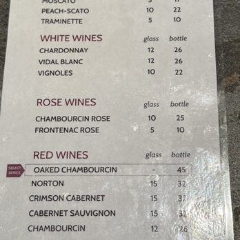 Aubrey Vineyards - The tasting menu. The Chambourcin was the best wine we tried. - Wine Tasting Room Near Me - Overland Park, Kansas Aubrey Vineyards - The tasting menu. The Chambourcin was the best wine we tried. - Wine Tasting Room Near Me - Overland Park, Kansas