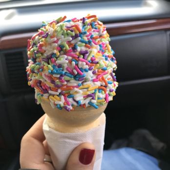 Carvel - Vanilla soft serve with rainbow sprinkles. - Desserts Near Me - Naugatuck, Connecticut Carvel - Vanilla soft serve with rainbow sprinkles. - Desserts Near Me - Naugatuck, Connecticut