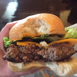 Sriracha Burger cooked medium.
