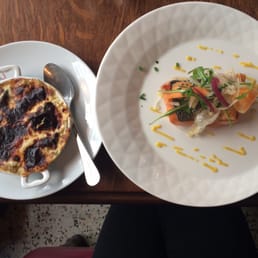 salmon plate of the day and vegetable gratin salmon plate of the day and vegetable gratin