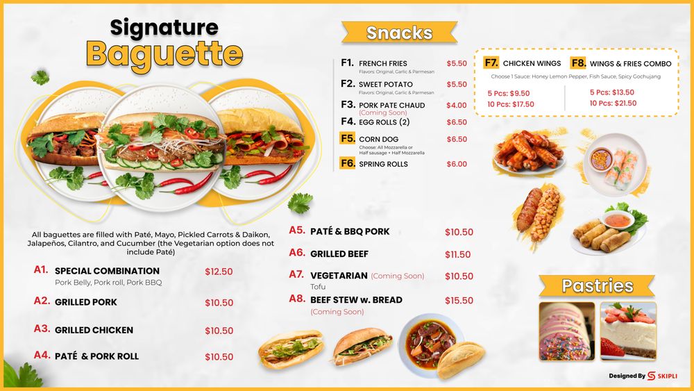 Food from T Baguette & Boba