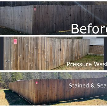 Kobalt Construction - before and after pressure washed and stained - Decks & Railing Near Me