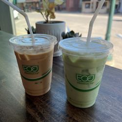 Petite Cafe - Brown sugar and matcha lattes (iced)