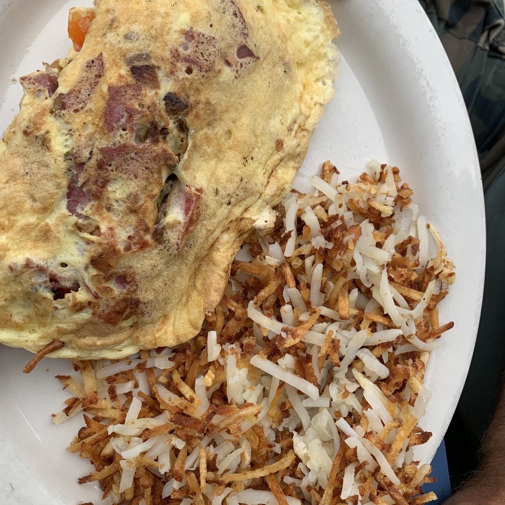 Lox omelette with well-done hash browns Lox omelette with well-done hash browns