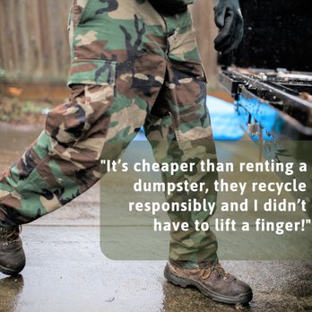 G.I. Junk Removal - "It's Cheaper than renting a dumpster, they recycle responsibly and I didn't have to lift a finger!" -customer review - Junk Removal & Hauling Near Me - Oregon City, Oregon G.I. Junk Removal - "It's Cheaper than renting a dumpster, they recycle responsibly and I didn't have to lift a finger!" -customer review - Junk Removal & Hauling Near Me - Oregon City, Oregon