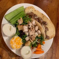 Boathouse Brewpub & Restaurant - Steak gyro with grilled chicken side salad