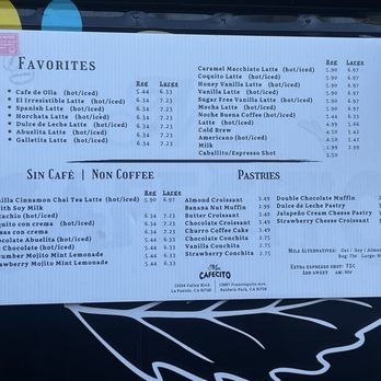Más Cafecito Coffee - Menu - Coffee & Tea Near Me - La Puente, California