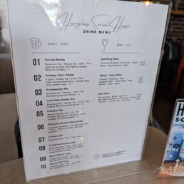 Drink menu Drink menu