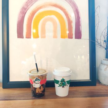Renew Coffee N Bakery - They put these cute little sleeves on the drinks in the winter time! - Coffee & Tea Near Me - Frisco, Texas