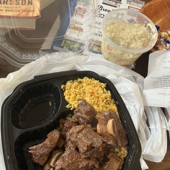 Soul Food Kitchen - short ribs, rice and potato salad - Soul Food Near Me - Crown Heights, New York