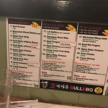 Bull BBQ - Menu options - Korean Near Me - Gardena, California