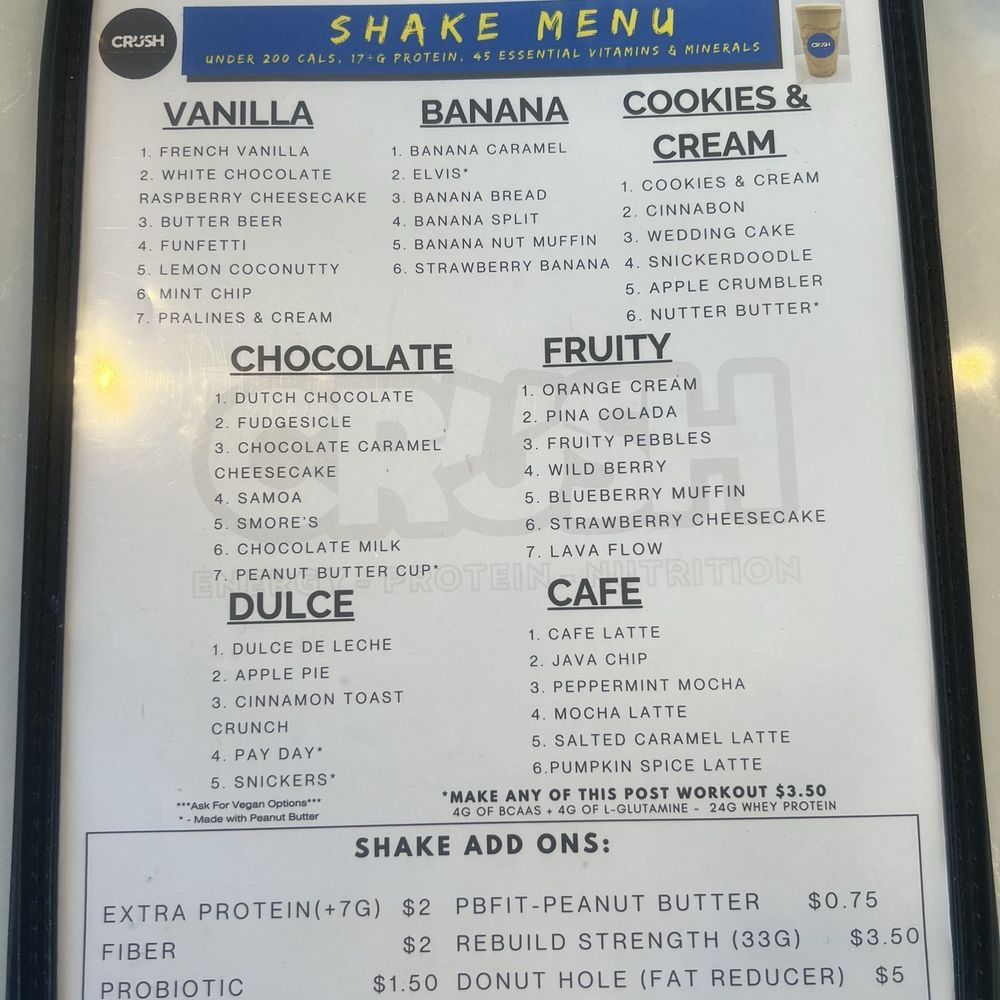 Elite Experience: Crush Nutrition - Menu - Yelp Events Near Me - Reno, Nevada Elite Experience: Crush Nutrition - Menu - Yelp Events Near Me - Reno, Nevada