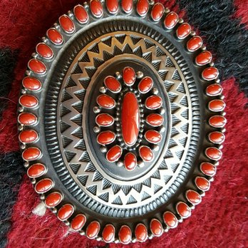 Tumbleweeds - Sterling silver and coral belt buckle. - Accessories Near Me - Castle Rock, Colorado