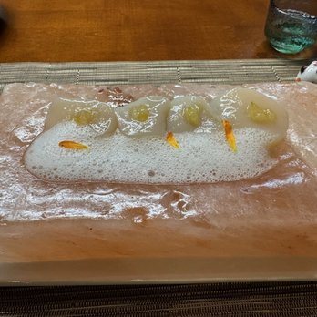 Hummingbird Sushi - Scallops on a salt block - Japanese Near Me - Seattle, Washington