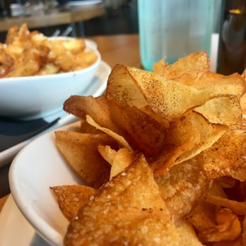 Craft & Vine - Homemade BBQ chips. So thin and crispy. Almost melts n your mouth - Gastropubs Near Me - Roanoke, Texas