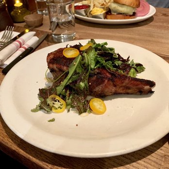Nopa - Pork chop with brussel sprouts. Very tender! - New American Near Me - San Francisco, California
