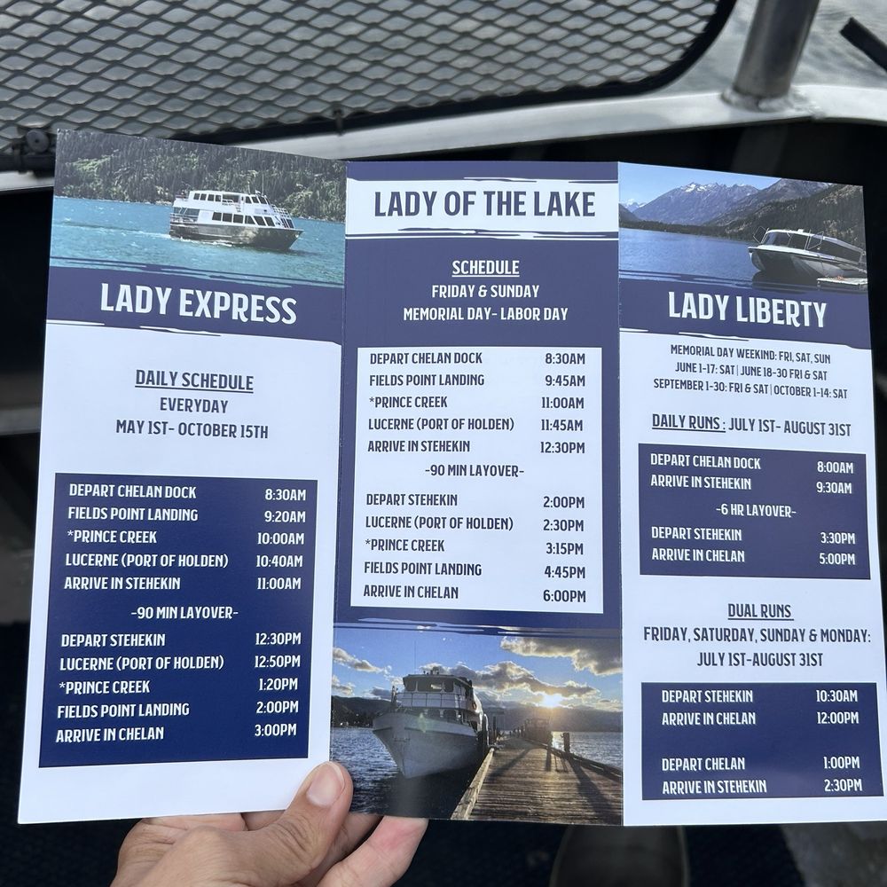 Lake Chelan Boat - Pamphlet of the options- front - Boating Near Me - Chelan, Washington
