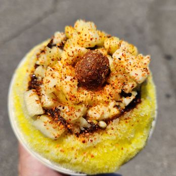 Sno Cafe - Mango, Pineapple & Chamoy Stuffed Sno Ball - Food Trucks Near Me - Clovis, California