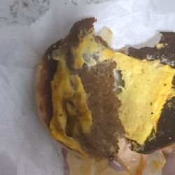 McDonald's - Steak bagel made with burger patty and burnt bagel