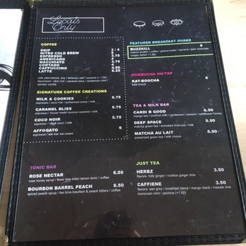 Locals Only - Side one of the drinks menu. - Breakfast & Brunch Near Me - Rochester, New York