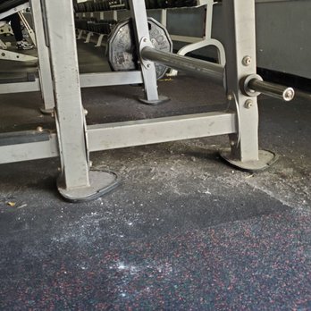 24 Hour Fitness - Pacifica - Dust under squat rack. Dust gets lifted with every step user take , it's getting airborne and you are breathing it. - Gyms Near Me - Pacifica, California 24 Hour Fitness - Pacifica - Dust under squat rack. Dust gets lifted with every step user take , it's getting airborne and you are breathing it. - Gyms Near Me - Pacifica, California