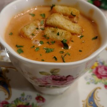 Teapots & Treasures Cafe - Tomato bisque (too much cream for me) - Cafes Near Me - Juno Beach, Florida
