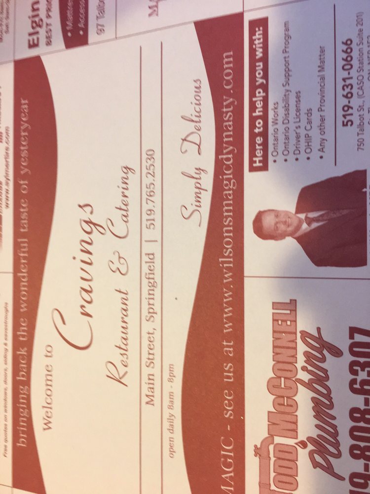 CRAVINGS FAMILY RESTAURANT Updated August 2024 51117 Ron McNeil