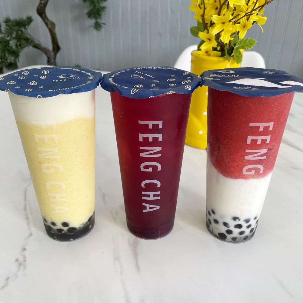 Feng Cha Teahouse - Mango Breeze, Dragonfruit, Strawberry Breeze - Costa Mesa, California - Bubble Tea Near Me - Costa Mesa, California