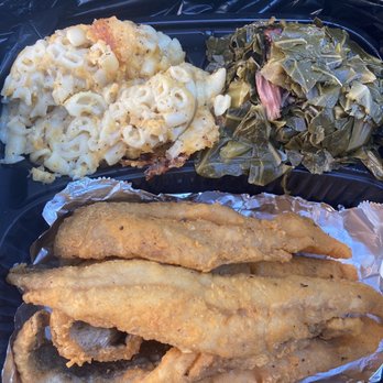 Maggie's Southern Kitchen - Fried whiting Small Mac & Cheese Small Yams Small Collard Greens - Southern Near Me - Teaneck, New Jersey Maggie's Southern Kitchen - Fried whiting Small Mac & Cheese Small Yams Small Collard Greens - Southern Near Me - Teaneck, New Jersey