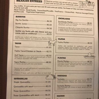 Rio Vista Grill - the menu for mexican entrees - American Near Me - Henry, Illinois Rio Vista Grill - the menu for mexican entrees - American Near Me - Henry, Illinois