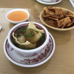 Wonton Soup and Wide Crunch Noodles Wonton Soup and Wide Crunch Noodles