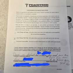 Peachtree Immediate Care - Cartersville - Blocked out my signature, email and name
