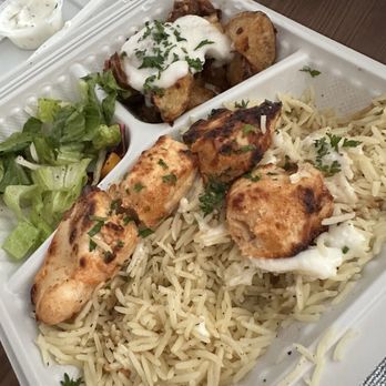 Palmyra Mediterranean House - Shish Taouk combo (I ate some of it before taking this picture) - Middle Eastern Near Me - Etobicoke, Ontario Palmyra Mediterranean House - Shish Taouk combo (I ate some of it before taking this picture) - Middle Eastern Near Me - Etobicoke, Ontario