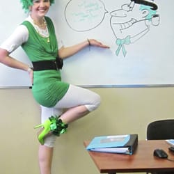 Vancouver Career College - Saint Patrick's Day at the Vancouver Career College Abbotsford Campus - Green Hat, Hair, Dress and High Heels