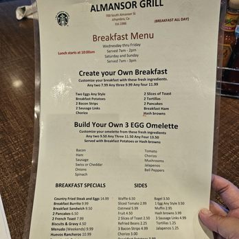 Almansor Grill - Menu - American Near Me - Alhambra, California