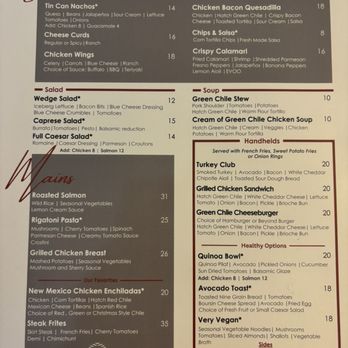 ABQ Grill - Food menu November 2025 - Wine Bars Near Me - Albuquerque, New Mexico