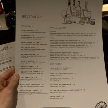 Roister - Menu 3/2020 - New American Near Me - Chicago, Illinois