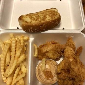 Raising Cane's Chicken Fingers - 3 finger combo - 3 piece More like 2 1/2 piece - Fast Food Near Me - Lewisville, Texas