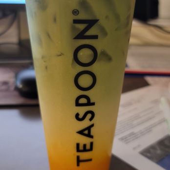 Teaspoon - Matcha royal mango with oatmilk. No boba - Bubble Tea Near Me - Redwood City, California