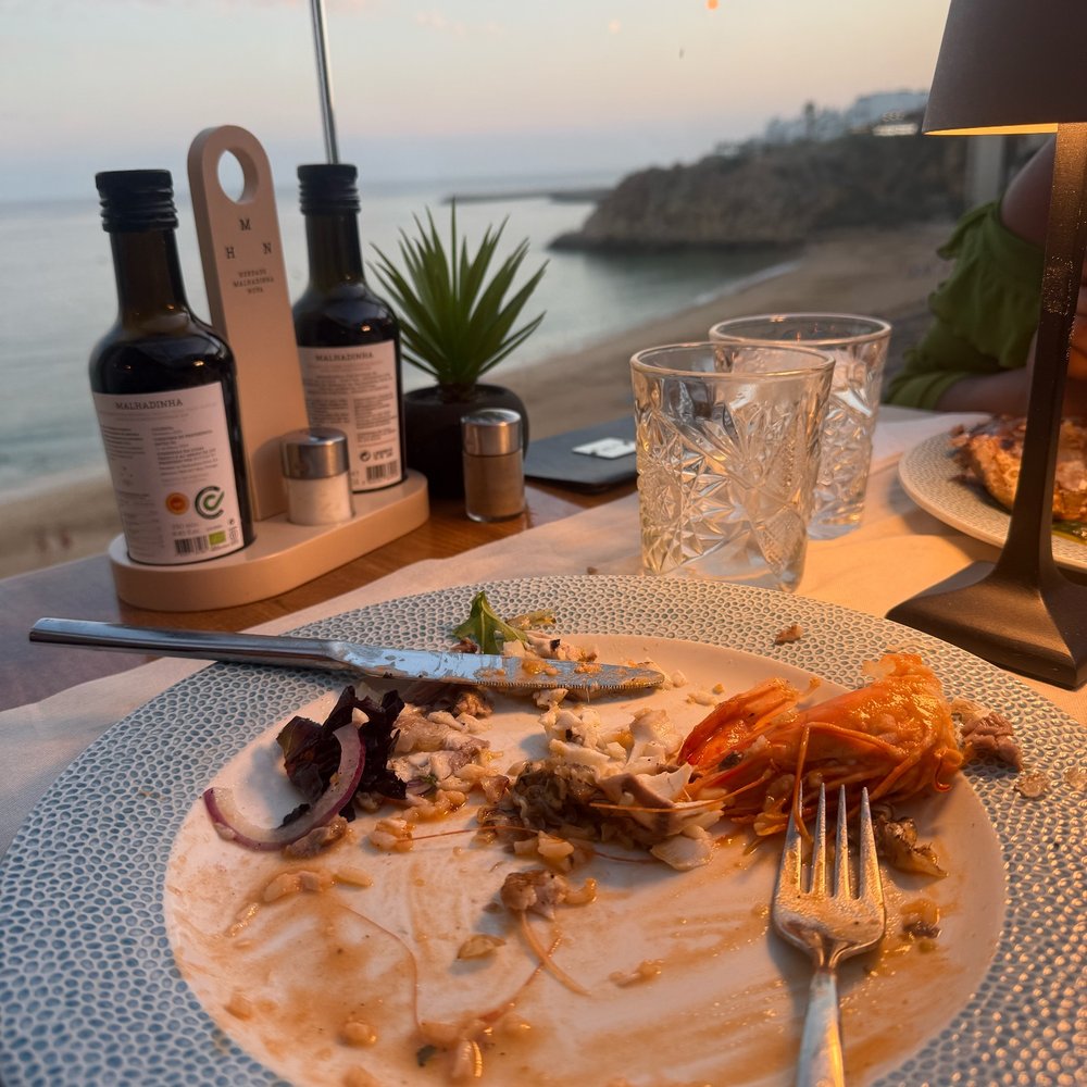 Casa del Mar - red snapper was overcooked, the monkfish rice was flavorless and soupy. the bread and butter was the highlight. salad nothing special. - Portuguese Near Me - Albufeira, 08