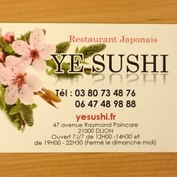 Ye Sushi - La carte en detail