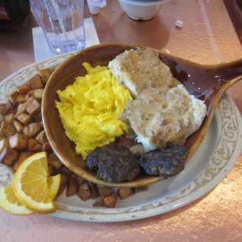 Another Broken Egg Cafe - Classic Biscuit & Gravy - housemade country gravy, open-faced biscuit, two eggs, two sausage patties, seasoned potatoes. - Cafes Near Me - Atlanta, Georgia Another Broken Egg Cafe - Classic Biscuit & Gravy - housemade country gravy, open-faced biscuit, two eggs, two sausage patties, seasoned potatoes. - Cafes Near Me - Atlanta, Georgia