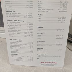 Walgreens - Photo price list