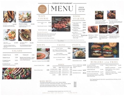 Menu photo 2 Cedar Restaurant Rockaway Beach, MO