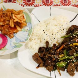 Seoul Seafood Shop - Pork korean bbq, picked onions and mukimchi for the win