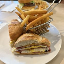 The Plaza Cafe and Diner - Taylor ham, egg, & cheese sandwich with a side of fries (does not come with sandwich)